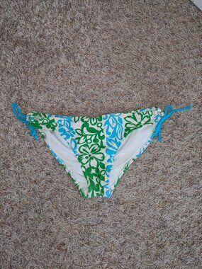 Esprit Tie Side Tropical Flowers Bikini Bottoms Sz M